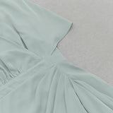 SOLID BATWING SLEEVE WRAP HEM DRESS