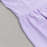 ONE SHOULDER RUFFLE TRIM DRESS IN PURPLE