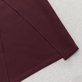 RUCHED SLIT MIDI DRESS IN BURGUNDY