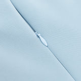 CROSS NECK BODYCON MIDI DRESS IN BLUE