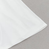 V NECK PUFF SLEEVE BODYCON MAXI DRESS IN WHITE