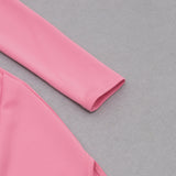 PINK ASYMMETRICAL NECK CUT OUT SPLIT THIGH DRESS