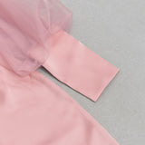PUFF LONG SLEEVE MAXI DRESS IN PINK