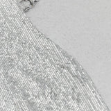 V-NECK SILVER SEQUIN SLIT BODYCON DRESS
