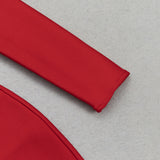 ONE SLEEVE BUSTIER DRESS IN RED