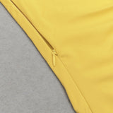 YELLOW LONG SLEEVE RUCHED SATIN MAXI DRESS