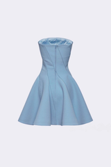natividad off-shoulder Sleeveless Mini Dress in blue