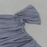 ONE-SHOULDER OFF-SHOULDER SLIM-FITTING SLIT MIDI DRESS