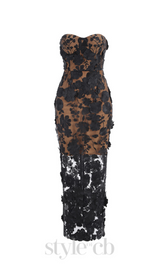 jasmine strapless black maxi dress