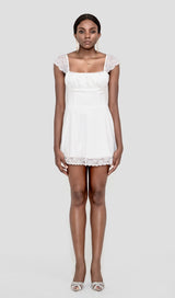 SATIN LACE MINI DRESS