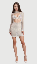adora Vicky Cutout Sequin Rhinestone Mini Dress