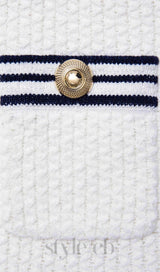 White Textured Knit Mini Skirt