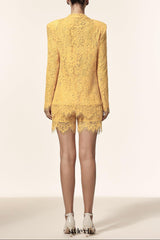 Rosee Halter Long Sleeves Lace Coat And Shorts Three-Piece Set