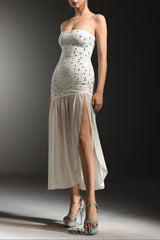 Sabryn Sleeveless Diamond Slit Midi Dress