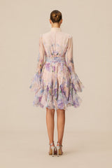 Lana Long Sleeve Chiffon Floral Mini Dress