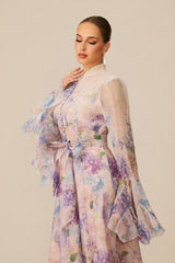 Alessia Long Sleeve Floral Mock Neck Maxi Dress