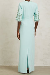 vivien Green Crystal Embellished Maxi Dress