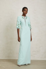 vivien Green Crystal Embellished Maxi Dress