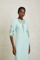vivien Green Crystal Embellished Maxi Dress