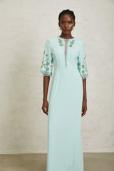 vivien Green Crystal Embellished Maxi Dress