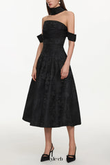 Nancy Off Shoulder Pleated Floral Maxi Dress