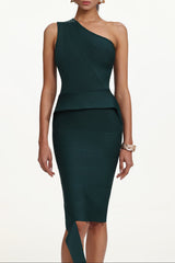Novah One Shoulder Bandage Midi Dress
