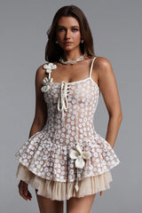 Lilac Sleeveless Mesh Mini Dress