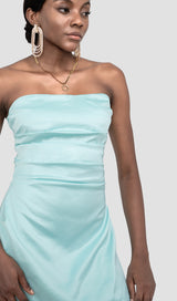 STRAPLESS CORSET DRESS IN GREEN