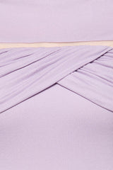 megan ruched Knit patchwork maxi dress in Purple