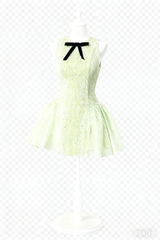 eleanore sleeveless embroidered mini dress in green
