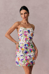 Fanny Embroidered Sequins Backless Mini Dress