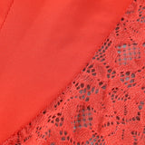 RED LACE SATIN CORSET DRESS