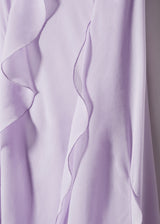 RUFFLED SLIT DETAIL MAXI DRESS IN BLUE