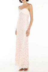 iris Lace sequin backless maxi dress in pink