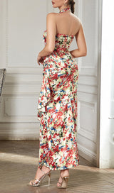 HALTERNECK BACKLESS TIGHT-WAISTED IRREGULAR DRESS