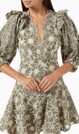 ANUNCIACION EMBROIDERED COTTON LACE DRESS