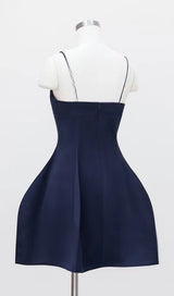 RHINESTONE PEPLUM MINI DRESS