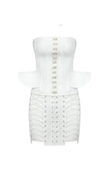 STEAMPUNK STEEL BONED SHAPER CORSET LACE UP SKIRTS TWO PIECE