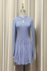 Long Sleeve Mini Dress In Grey