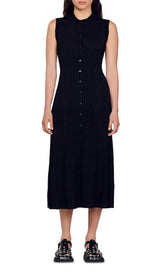 LAURENE SLEEVELESS RIBBED KNIT MIDI DRESS