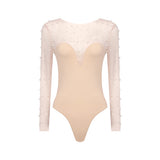 MESH PEARL JUMPSUIT TWO PIECE