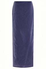 purple Asymmetrical cropped top velvet skirt two-piece set