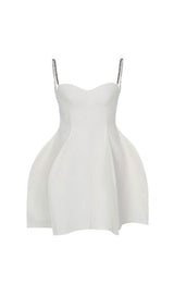RHINESTONE PEPLUM MINI DRESS