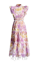 COLORFUL AMBA BOHEMIAN MIDI DRESS