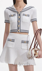 White Textured Knit Top