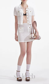 White Sequin Crochet Top