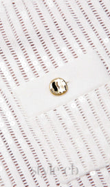 White Sequin Crochet Mini Skirt