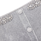 molly Grey Chenille Knit Crystal Trim Top