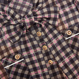 frances Brown Check Chiffon Mini Dress