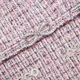 olivia Pink Boucle Chiffon Mini Dress